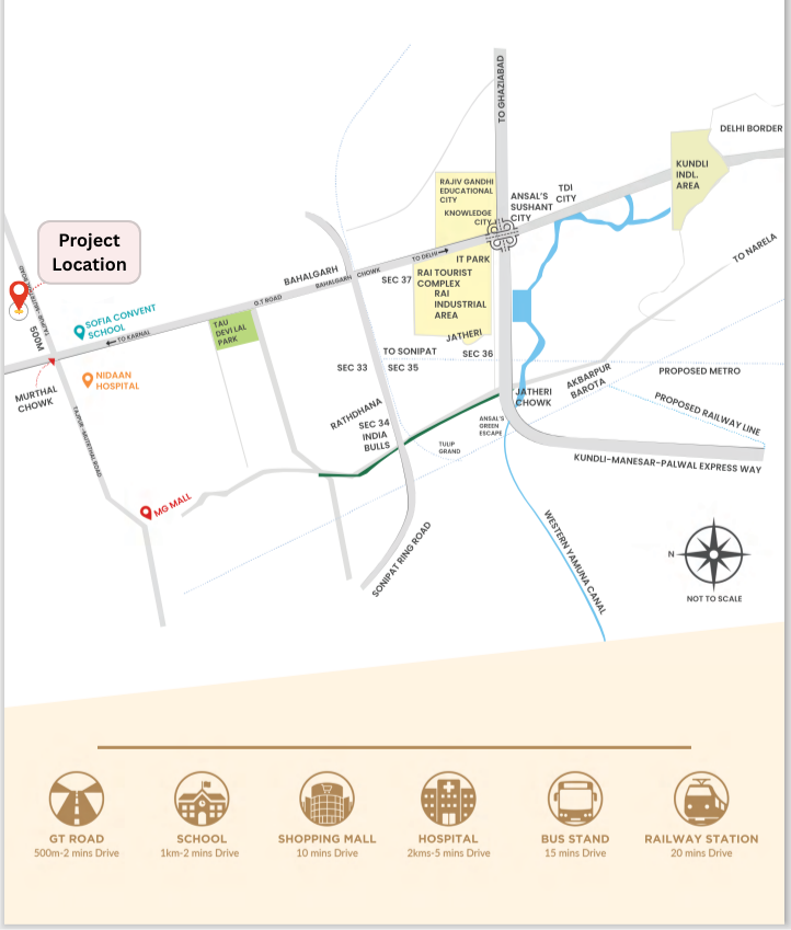 Location Map of Deen Dayal Affordable Plots